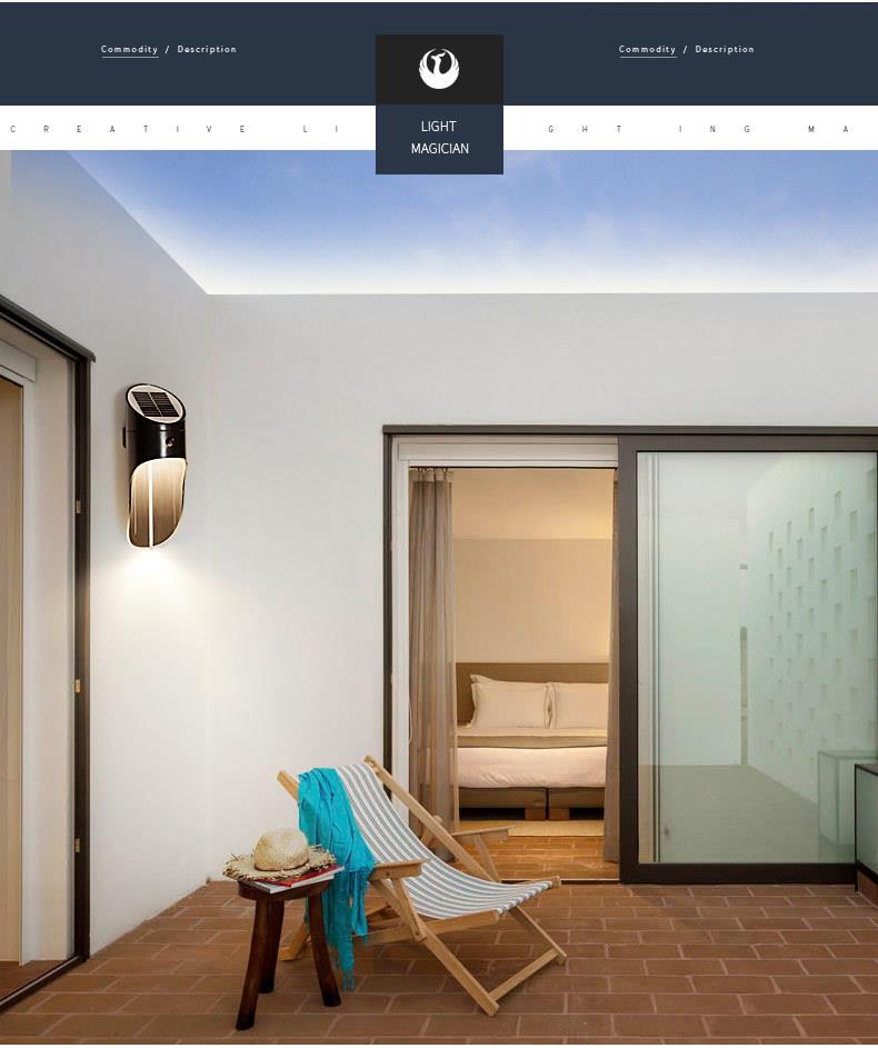 Tcherchi Duvar Lambası Su Geçirmez LED İndüksiyon Modern Bahçe Aydınlatması