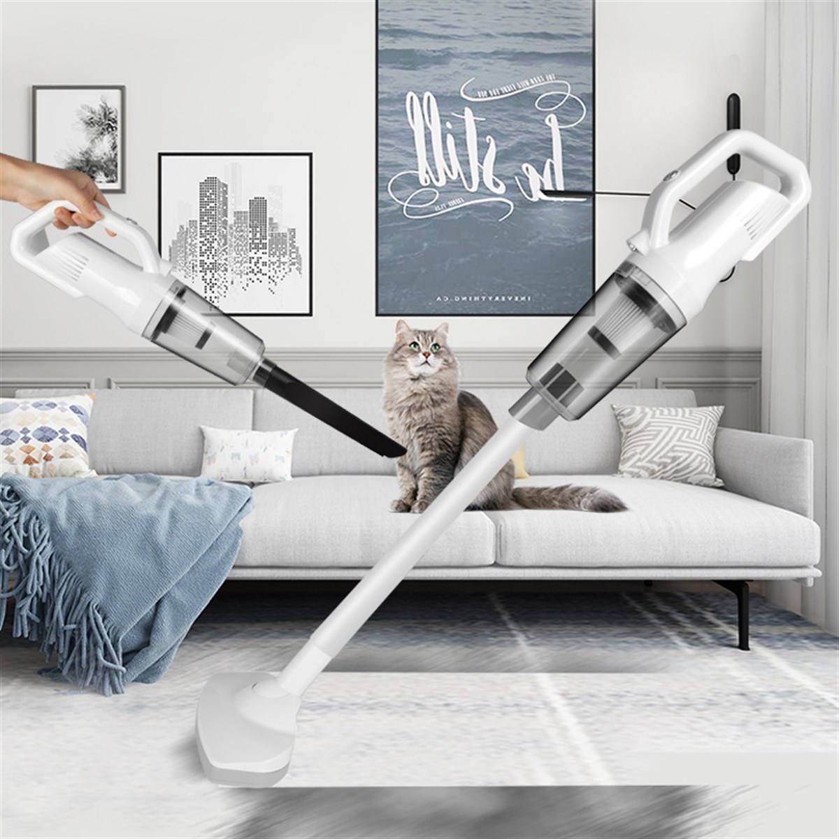 Tcherchi Ev Araba Çift Amaçlı Zemin Paspas Elektrikli Süpürge El Tipi