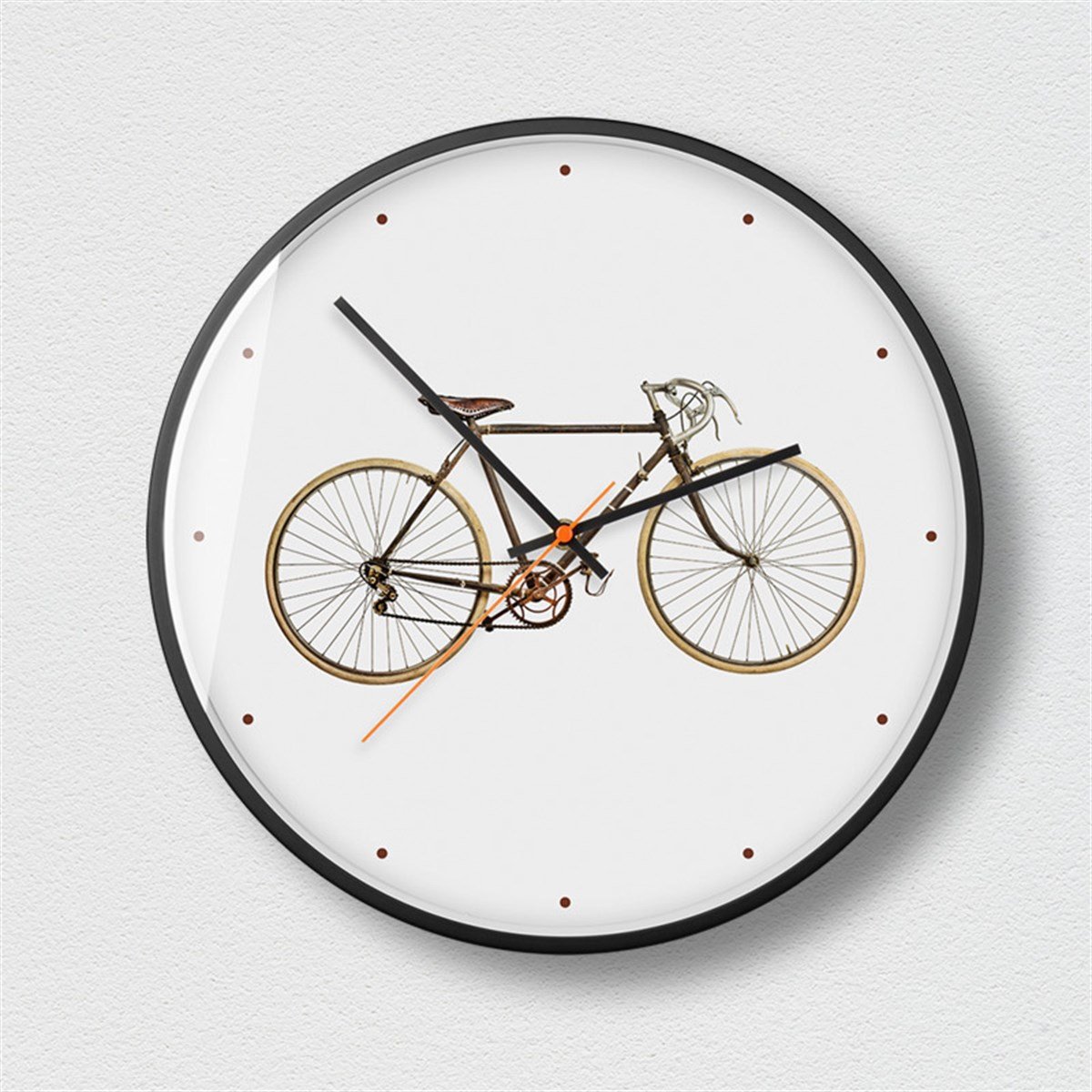 Tcherchi Gizemli Siyah 12 İnç Bisiklet Tasarım Duvar Saati