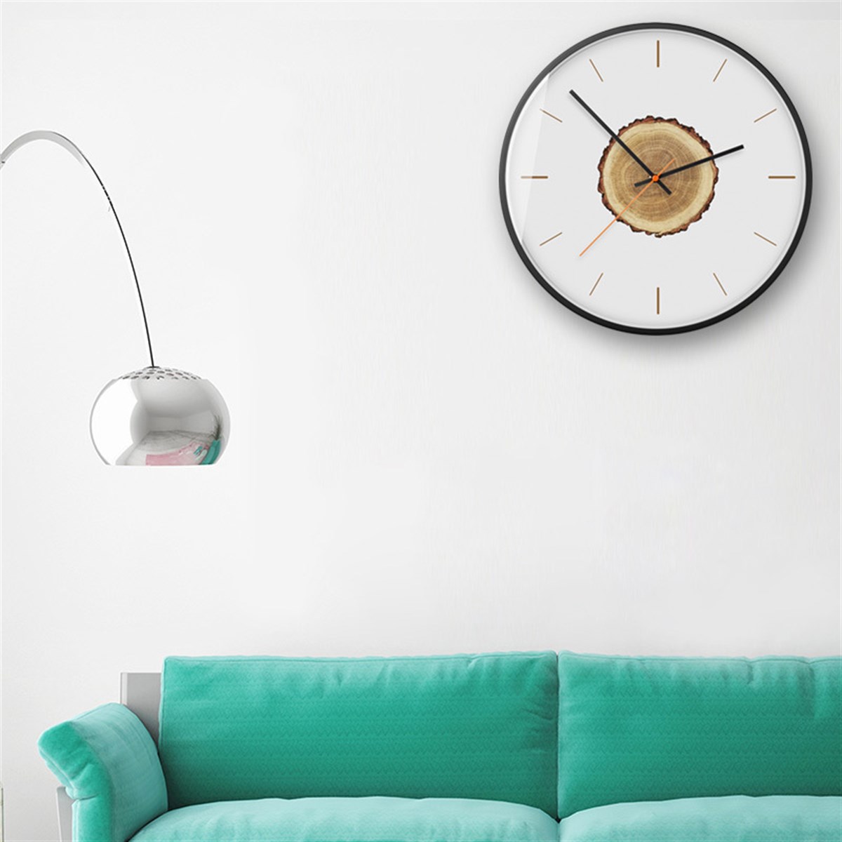 Tcherchi Gizemli Siyah 12 İnç Küçük Daire Tahta Tahıl Tasarım Duvar Saati