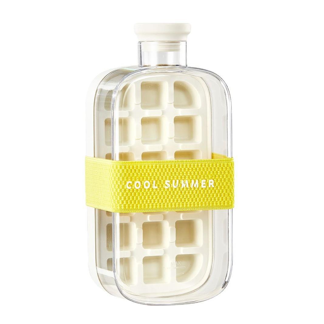 Tcherchi IceBottle 2'si 1 Arada – Buz Küpü + Taşınabilir Su Şişesi, Serin Yaz İçin Pipetli Buz Küpü Kalıp Su Şişesi