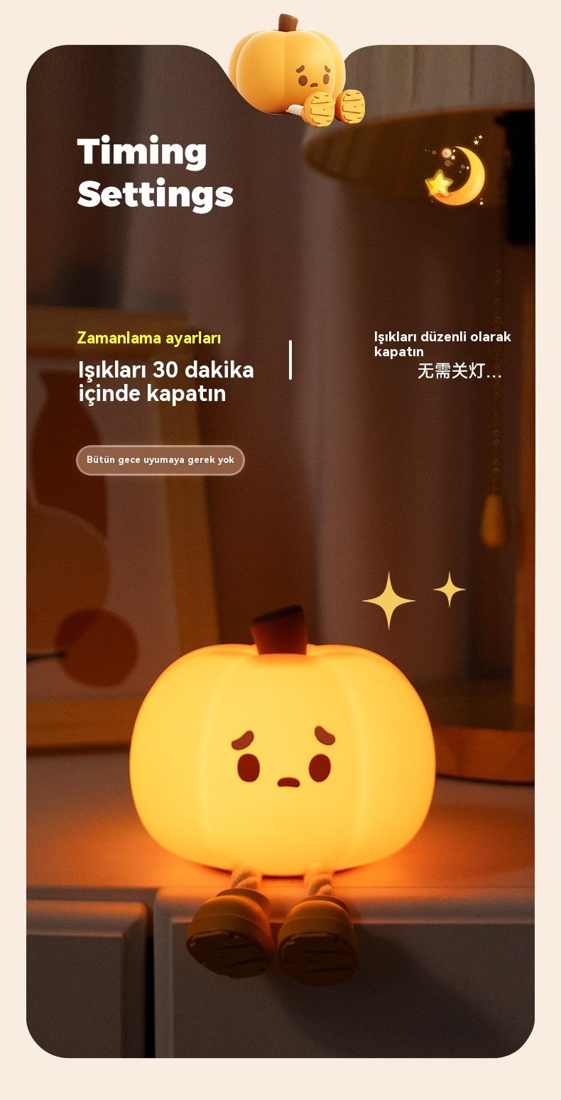 Tcherchi Kabak Gece Lambası, Sevimli Dokunmatik Sensör Lamba Silikon Gece Lambası