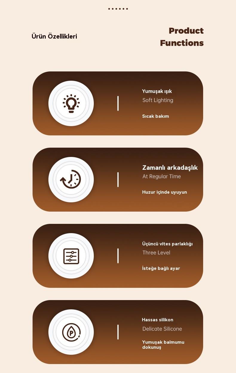 Tcherchi Kabak Gece Lambası, Sevimli Dokunmatik Sensör Lamba Silikon Gece Lambası