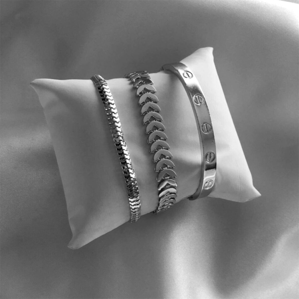 Tcherchi Kadın Gold Renk Çelik Kombin Bileklik