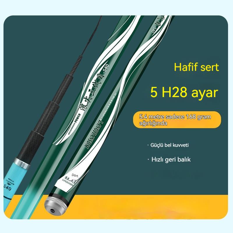 Tcherchi Karbon Olta Kamışı 5H28 Road Fishing Ayarlanabilir, Ultra Hafif ve Sert Uzun Balık Oltası