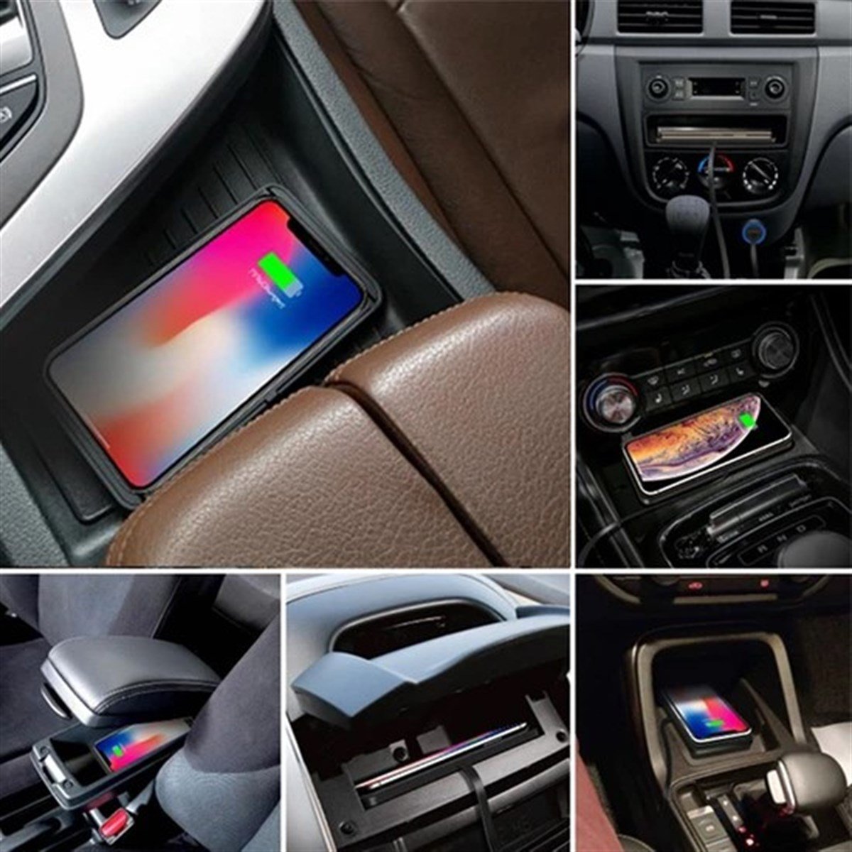 Tcherchi Kauçuk Tabanlı Araç İçi Telefon Tutucu Kablosuz Şarj Cihazı Pedi