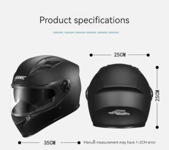 Tcherchi Kış Buğu Önleyici Sıcak Tam Kask Sürme Kaskı Siyah