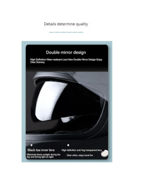 Tcherchi Kış Buğu Önleyici Sıcak Tam Kask Sürme Kaskı Siyah