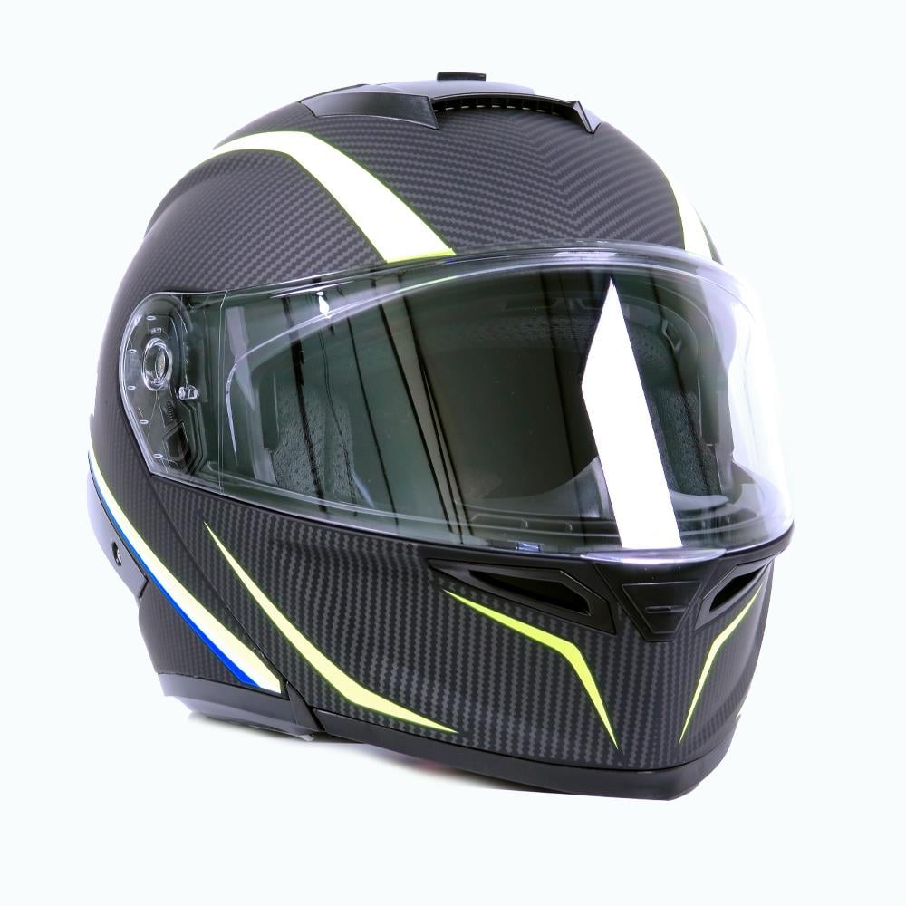 Tcherchi Kronos Serisi Çeneden Açılabilir Motor Kaskı (ECE 22.06) (SİYAH VİZÖR DAHİL)