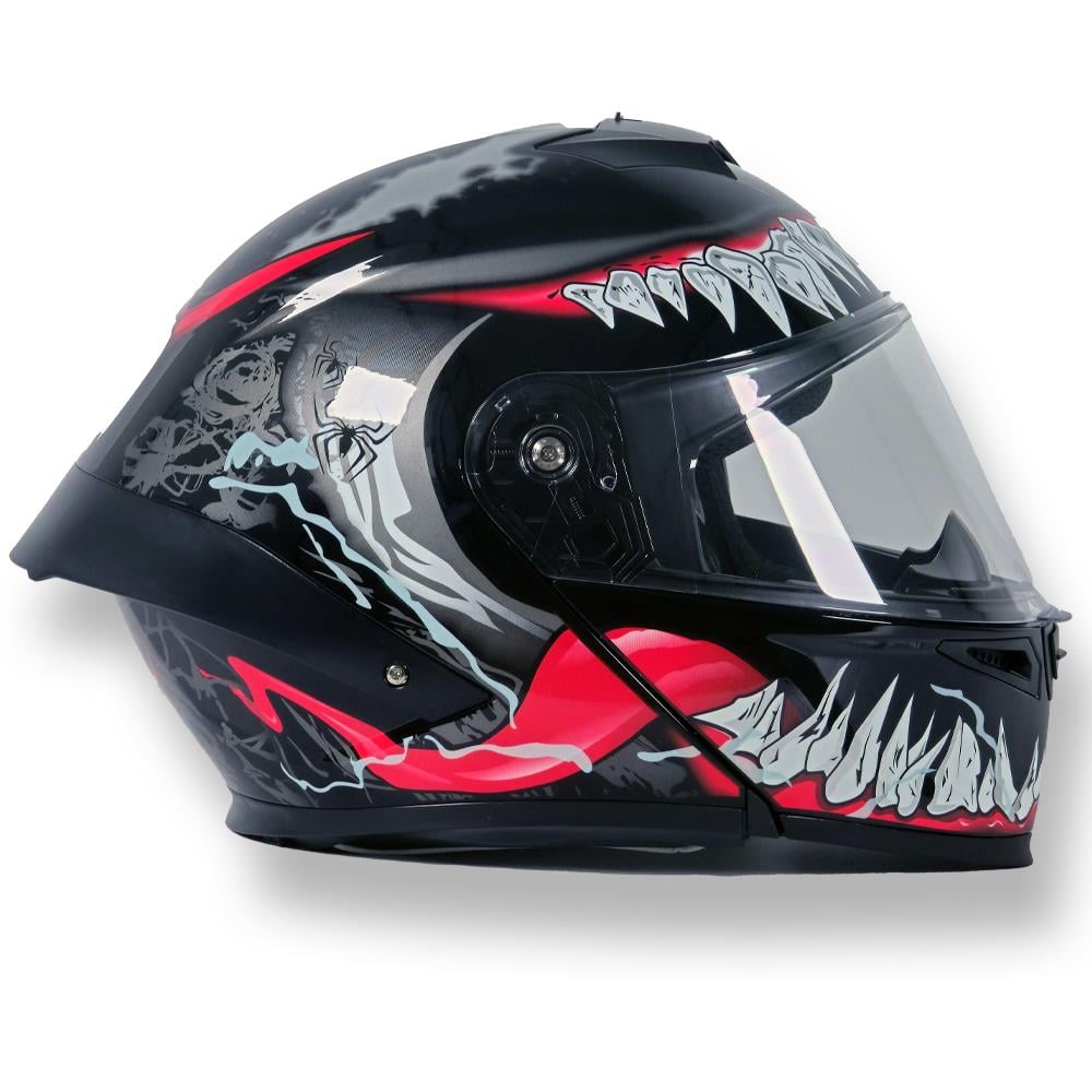 Tcherchi Kronos Serisi Çeneden Açılabilir Motor Kaskı (ECE 22.06) (SİYAH VİZÖR DAHİL)