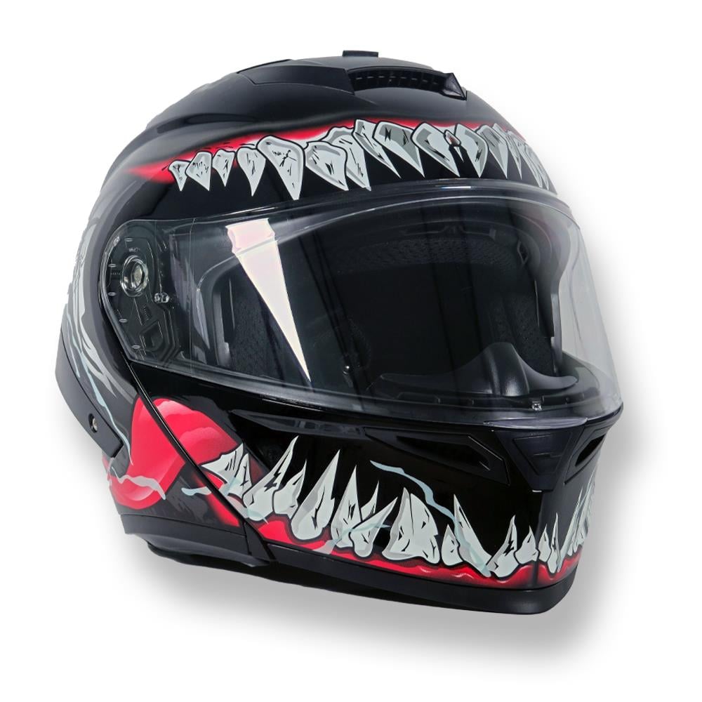 Tcherchi Kronos Serisi Çeneden Açılabilir Motor Kaskı (ECE 22.06) (SİYAH VİZÖR DAHİL)