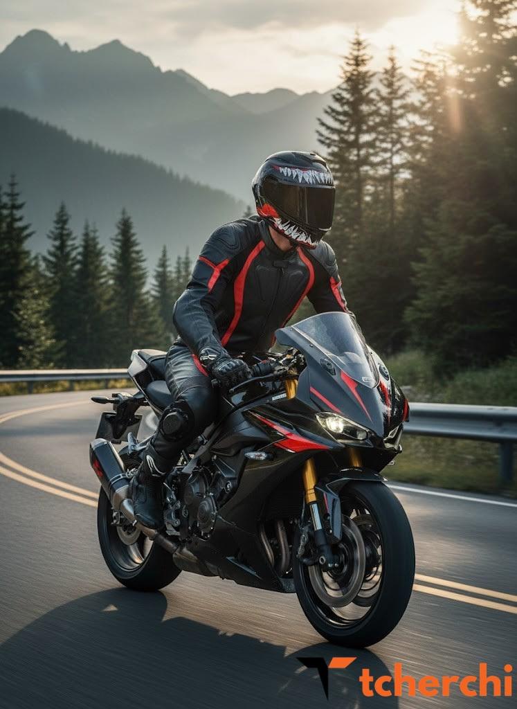 Tcherchi Kronos Serisi Çeneden Açılabilir Motor Kaskı (ECE 22.06) (SİYAH VİZÖR DAHİL)