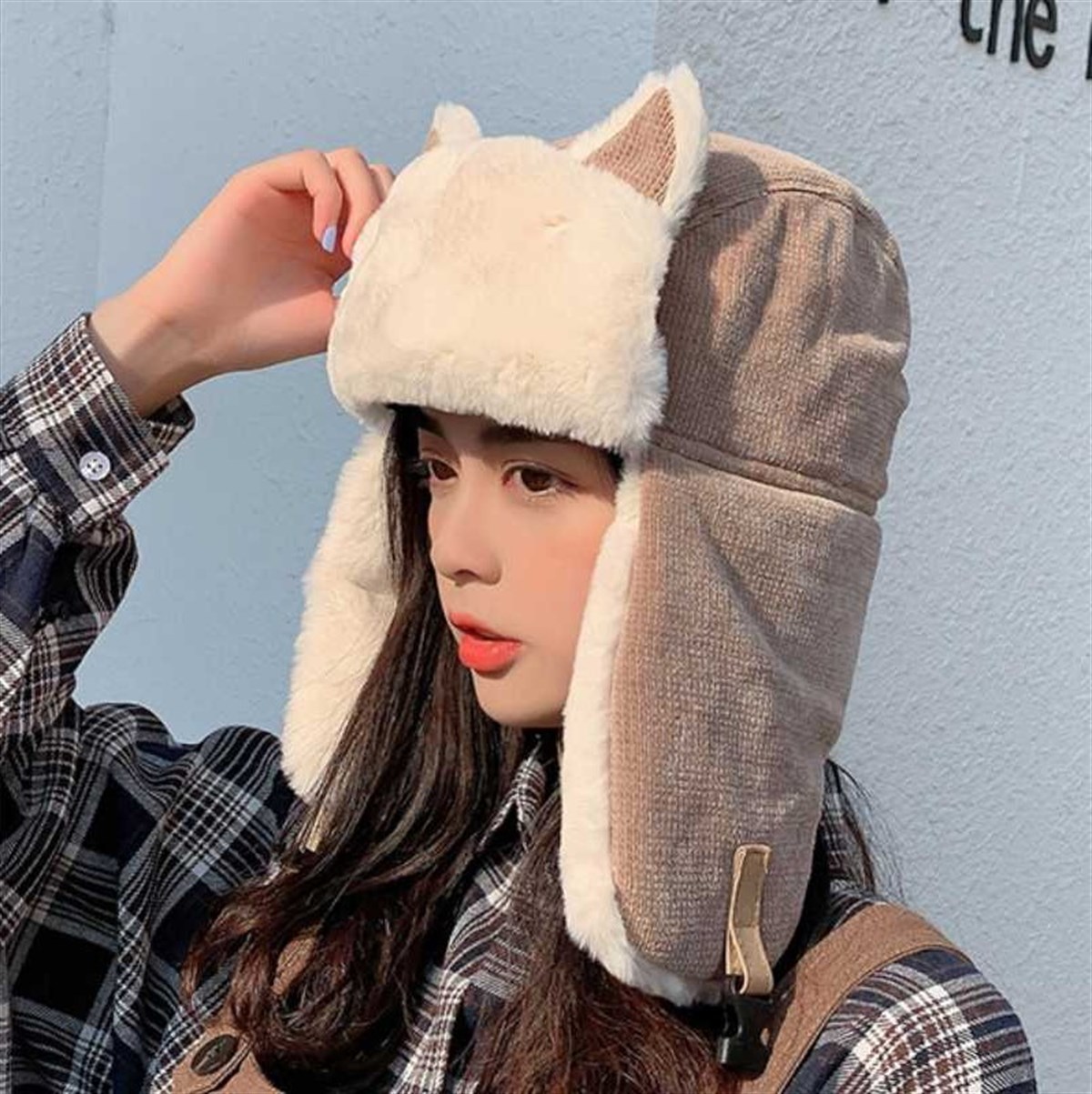 Tcherchi Kürklü Kedi Kulaklı Şapka