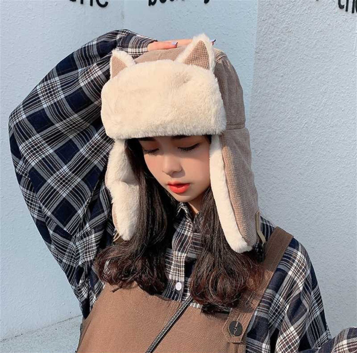 Tcherchi Kürklü Kedi Kulaklı Şapka