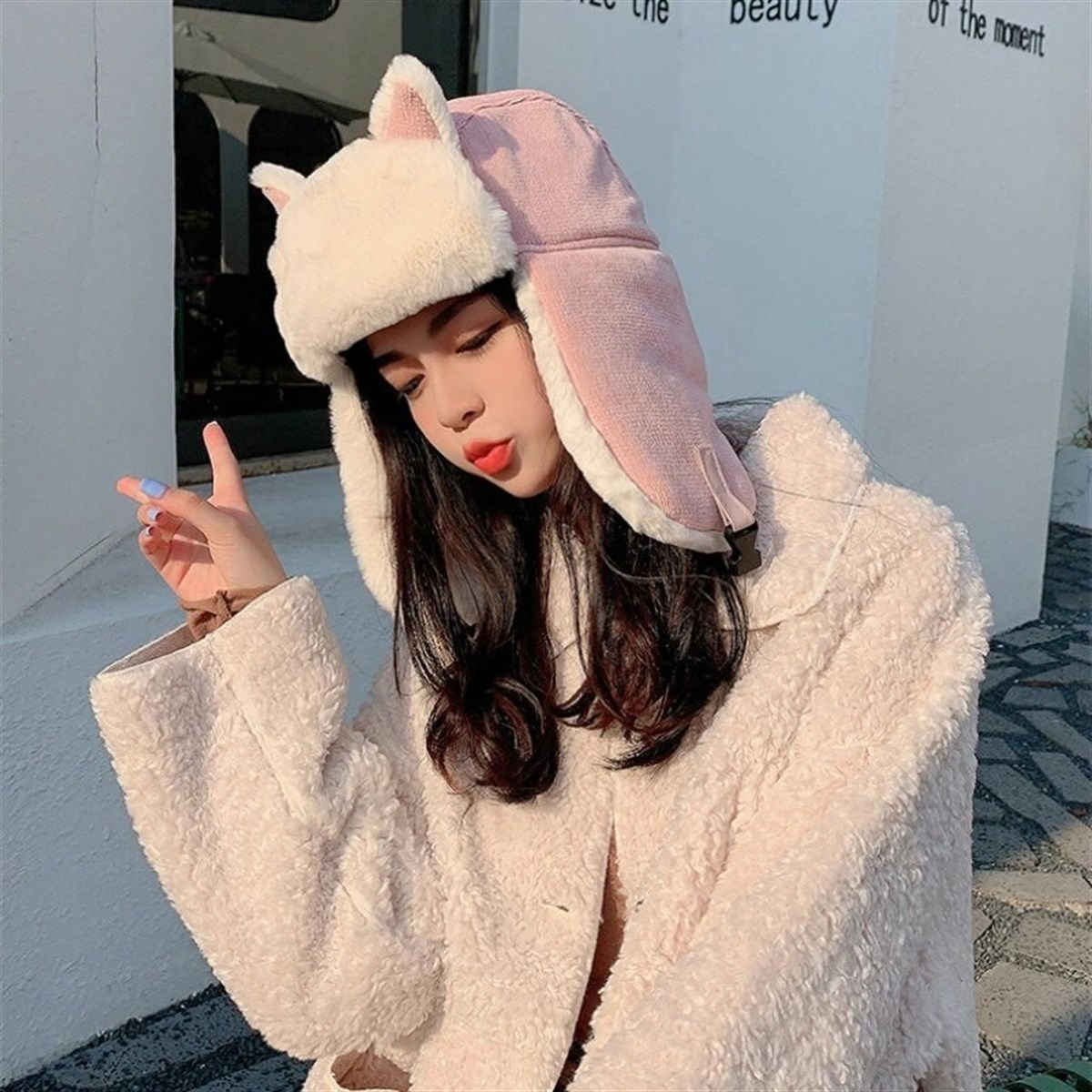 Tcherchi Kürklü Kedi Kulaklı Şapka