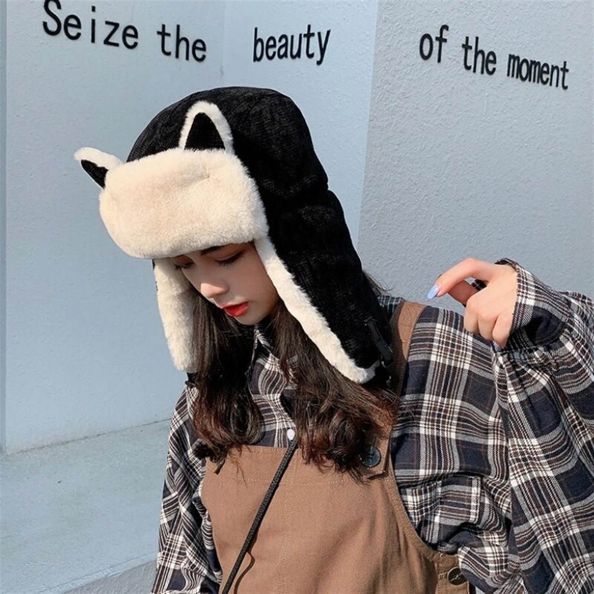 Tcherchi Kürklü Kedi Kulaklı Şapka