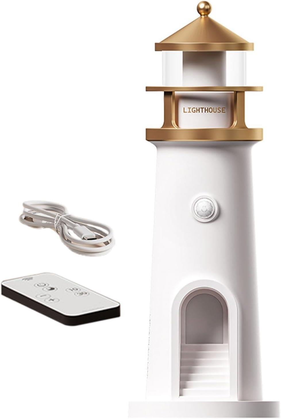 Tcherchi LED Deniz Feneri Ay Lambası Projektör Gece Lambası,Şarj Edilebilir Ay Işığı Projeksiyon Gece Lambası