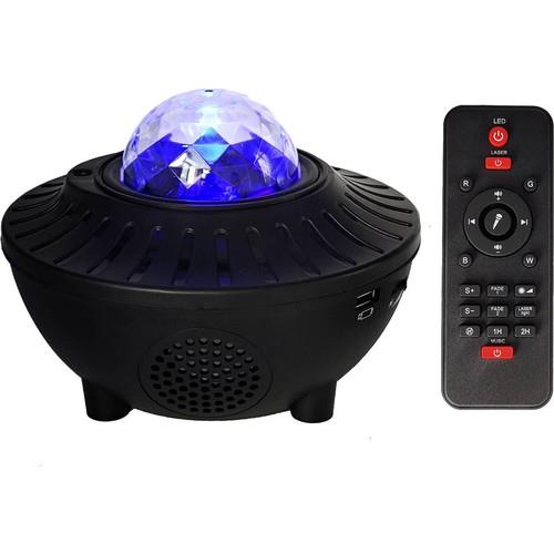 Tcherchi LED Işıklı Uzaktan Kumandalı Yıldızlı Projektör - Siyah 