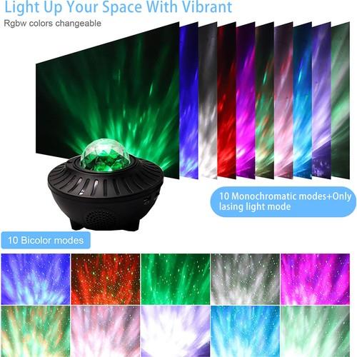 Tcherchi LED Işıklı Uzaktan Kumandalı Yıldızlı Projektör - Siyah 