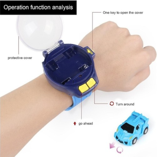 Tcherchi Mini 2.4ghz Uzaktan Kumandalı Kol Saati Şeklinde Yarış Arabası, USB Şarj Edilebilir Mini RC Car