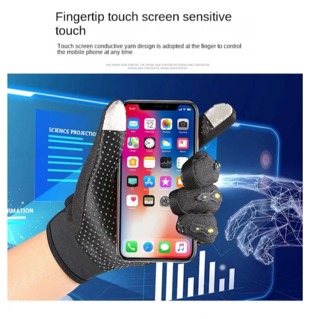 Tcherchi Motosiklet Eldiveni Siyah