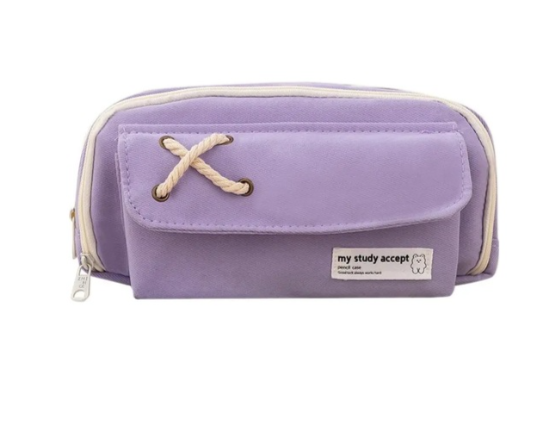 Tcherchi Öğrenciler İçin Tuval Büyük Kapasiteli Kawaii Okul Kalem Kutusu