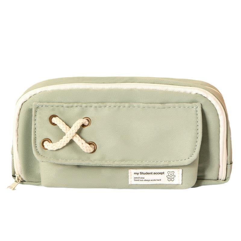 Tcherchi Öğrenciler İçin Tuval Büyük Kapasiteli Kawaii Okul Kalem Kutusu