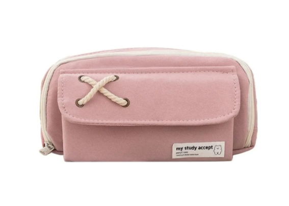 Tcherchi Öğrenciler İçin Tuval Büyük Kapasiteli Kawaii Okul Kalem Kutusu