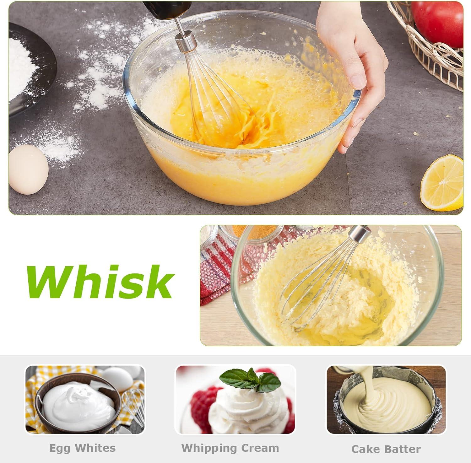 Tcherchi Püre çubuğu, 4'ü 1 arada el mikseri, elektrikli, 1000 W kademesiz hız püresi çubuğu, paslanmaz çelik, çırpma teli, 500 ml doğrayıcı ve 700 ml ölçüm kabı