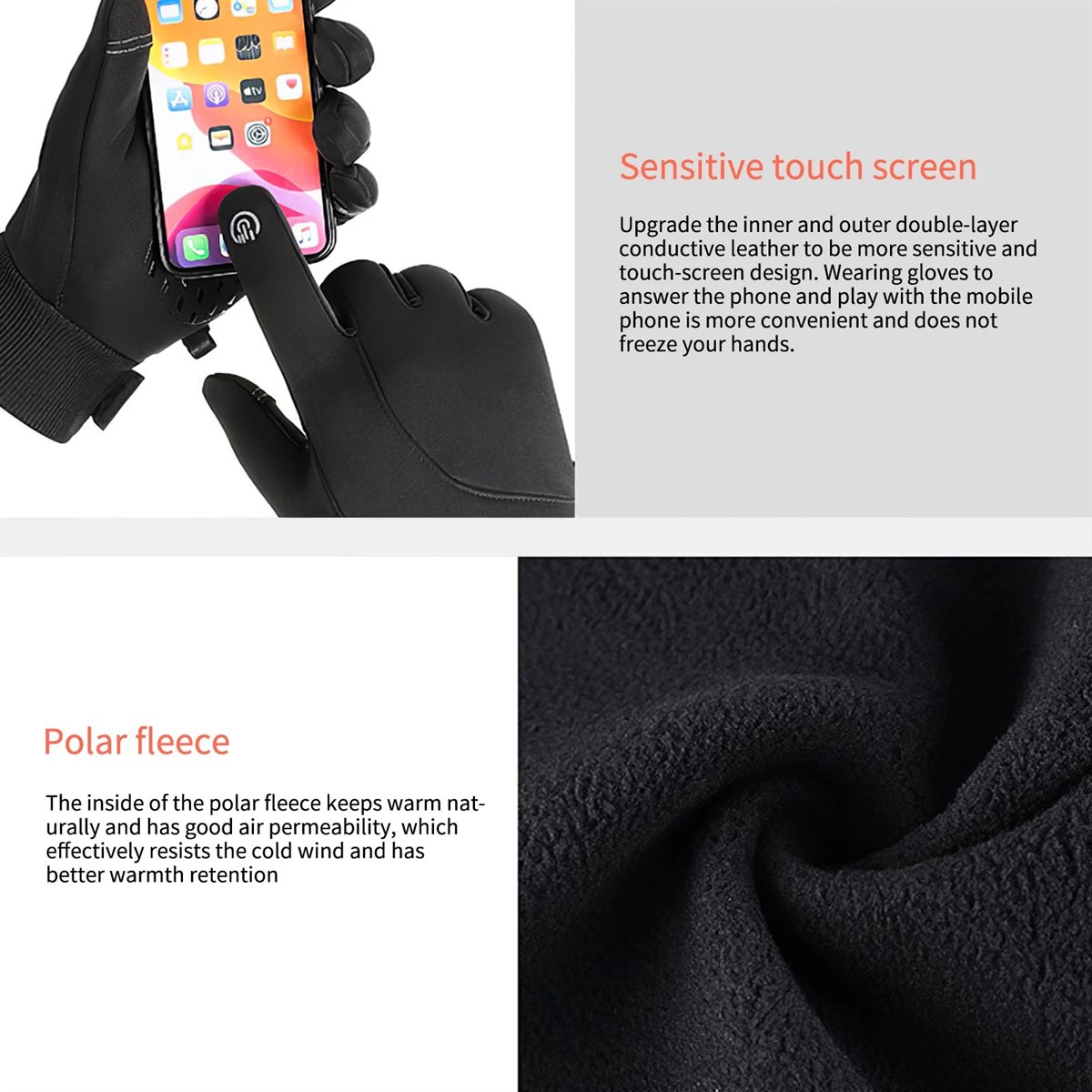 Tcherchi Q802 Su Ve Rüzgar Geçirmez Kaymaz Spor Eldiven