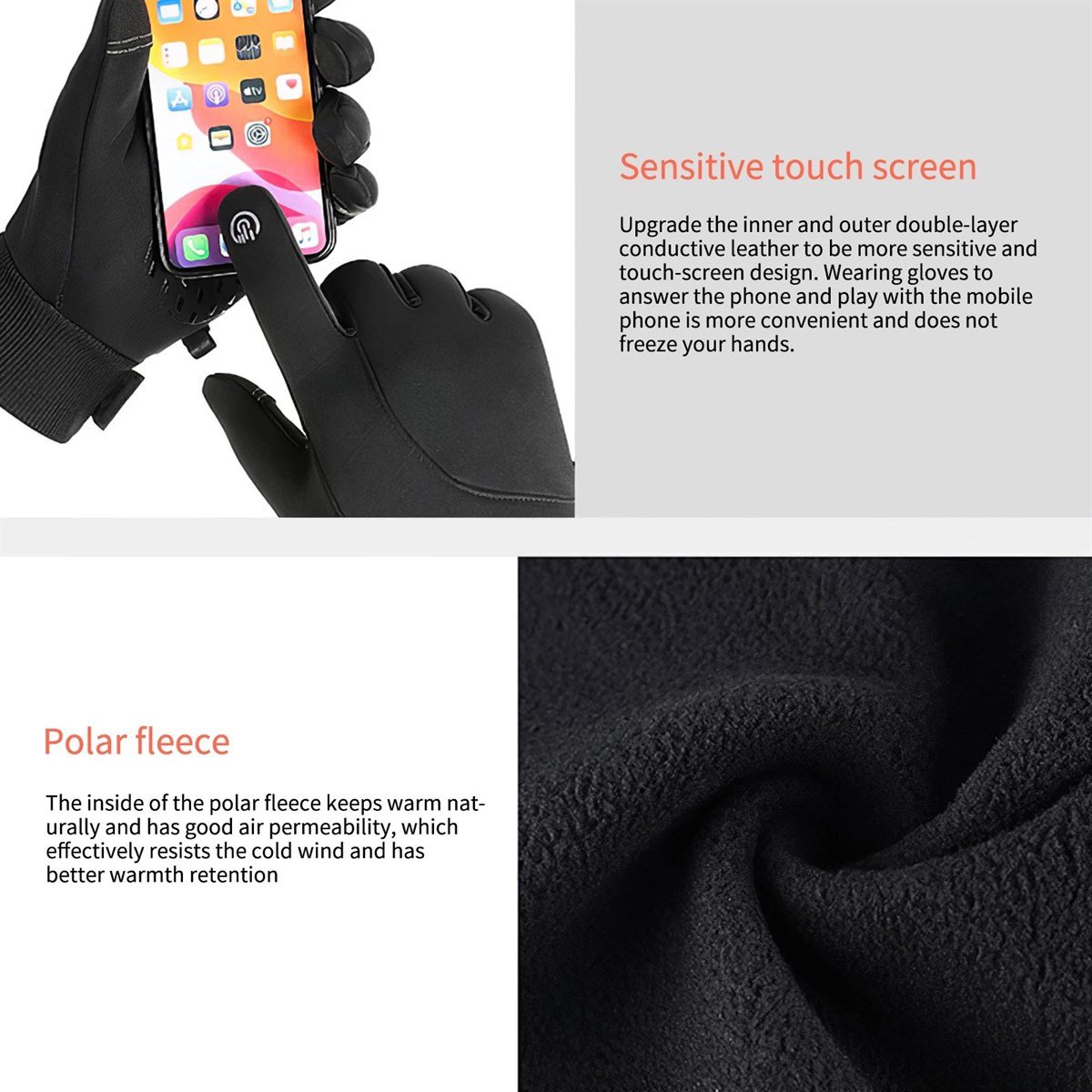 Tcherchi Q802 Su Ve Rüzgar Geçirmez Kaymaz Spor Eldiven