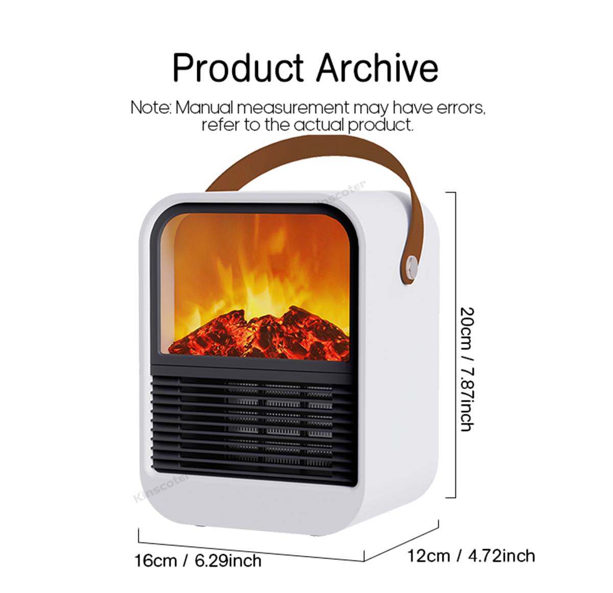 Tcherchi Şömine Elektrikli Sıcak Hava Fanı Taşınabilir Masaüstü Isıtma Sobası Radyatör Alev Isıtıcı