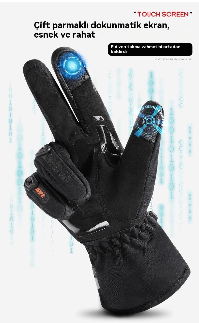 Tcherchi Su Geçirmez Dört Mevsim Kışlık Motosiklet Eldivenleri