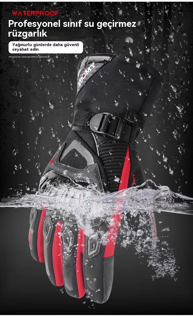 Tcherchi Su Geçirmez Dört Mevsim Kışlık Motosiklet Eldivenleri