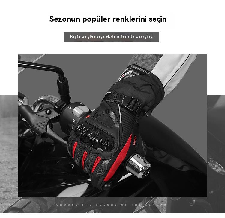 Tcherchi Su Geçirmez Dört Mevsim Kışlık Motosiklet Eldivenleri