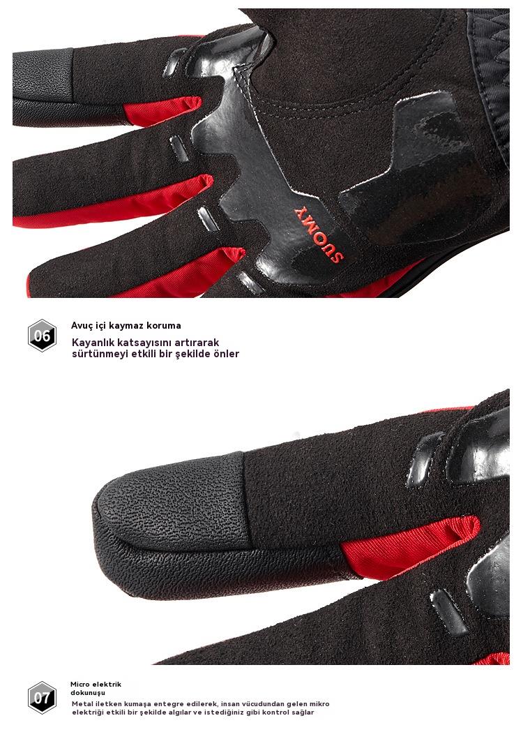 Tcherchi Su Geçirmez Dört Mevsim Kışlık Motosiklet Eldivenleri