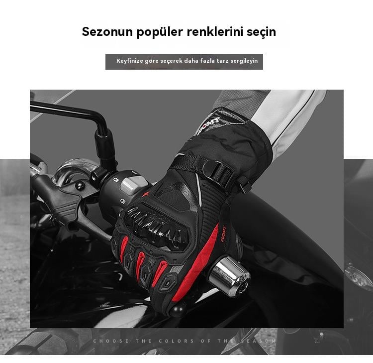 Tcherchi Su Geçirmez Dört Mevsim Kışlık Motosiklet Eldivenleri