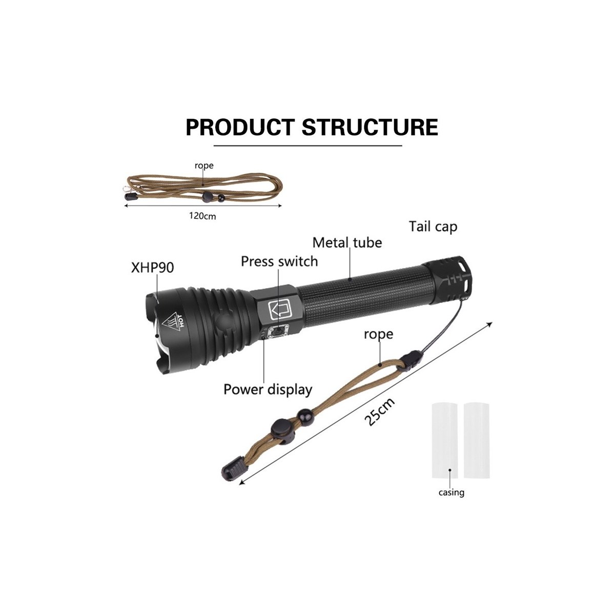 Tcherchi Su Geçirmez Kamp Outdoor LED El Feneri