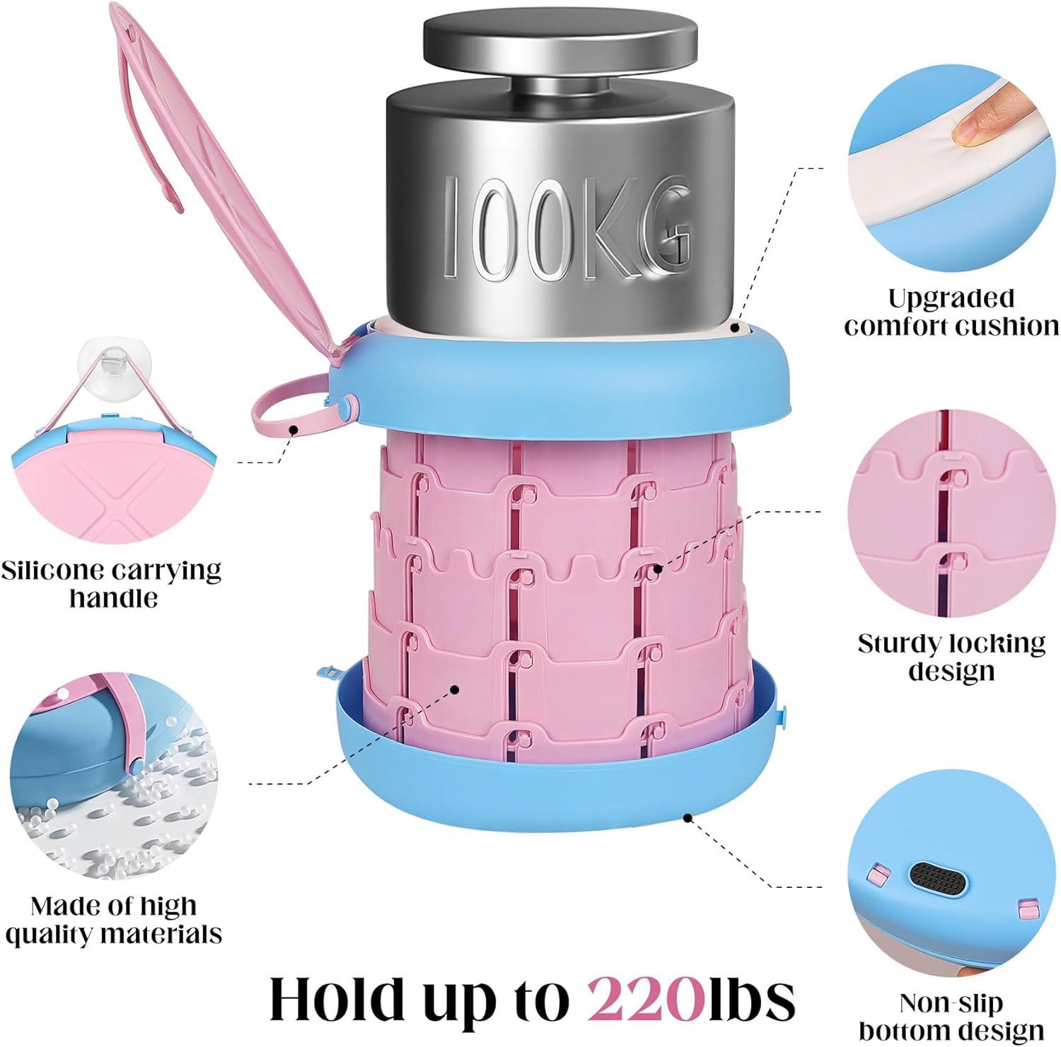 Tcherchi Taşınabilir Katlanabilir Tuvalet Lazımlık, Seyahat için Ayarlanabilir Yükseklik Bebek Tuvaleti