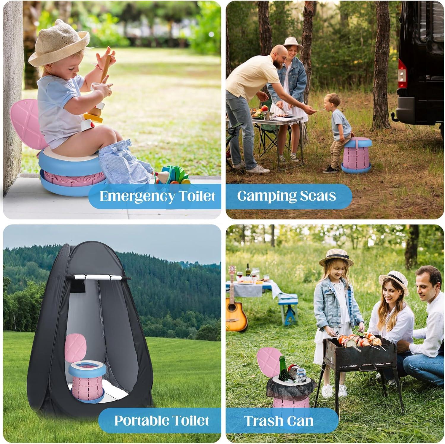 Tcherchi Taşınabilir Katlanabilir Tuvalet Lazımlık, Seyahat için Ayarlanabilir Yükseklik Bebek Tuvaleti