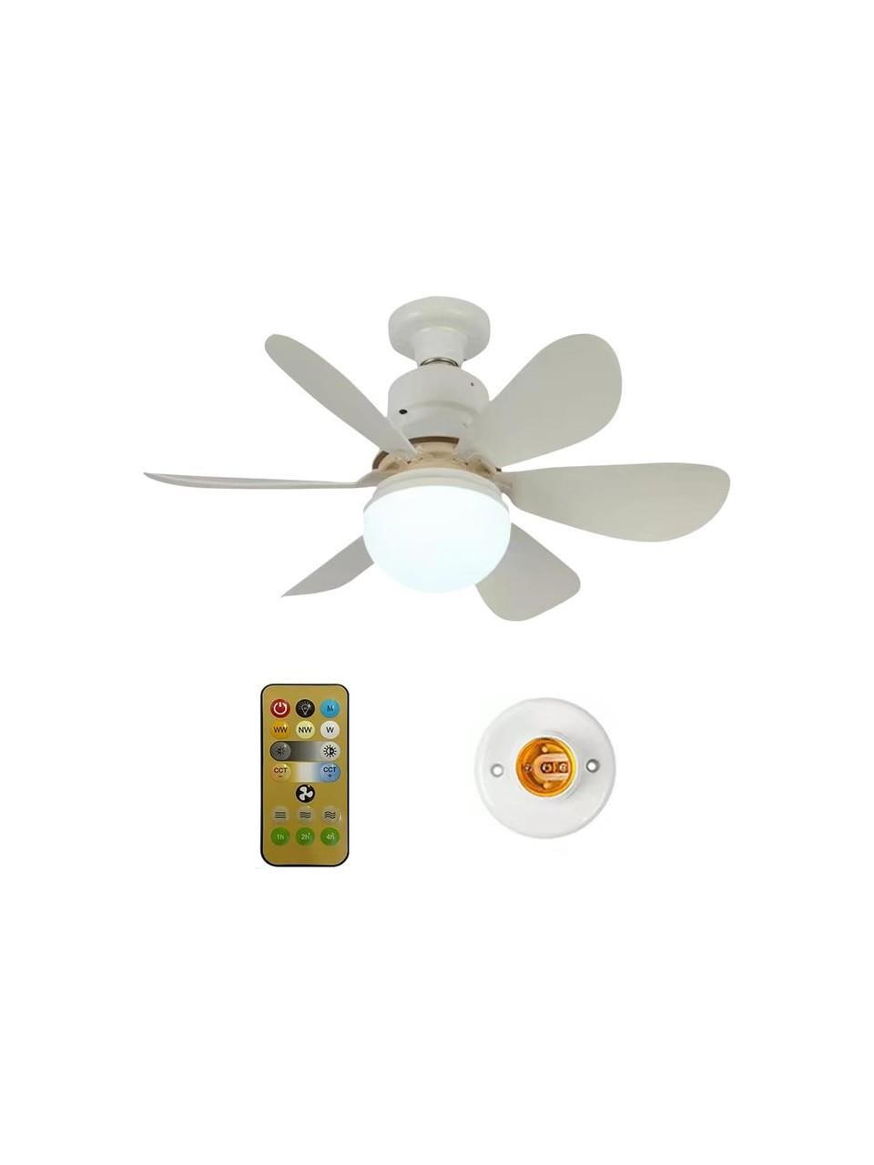 TCHERCHI Tavan Vantilatörü Aydınlatmalı, 40W Ayarlanabilir LED Fan Lambası Uzaktan Kumandalı