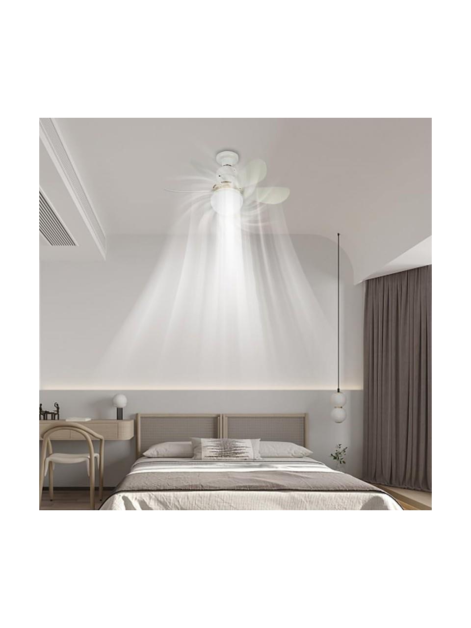 TCHERCHI Tavan Vantilatörü Aydınlatmalı, 40W Ayarlanabilir LED Fan Lambası Uzaktan Kumandalı