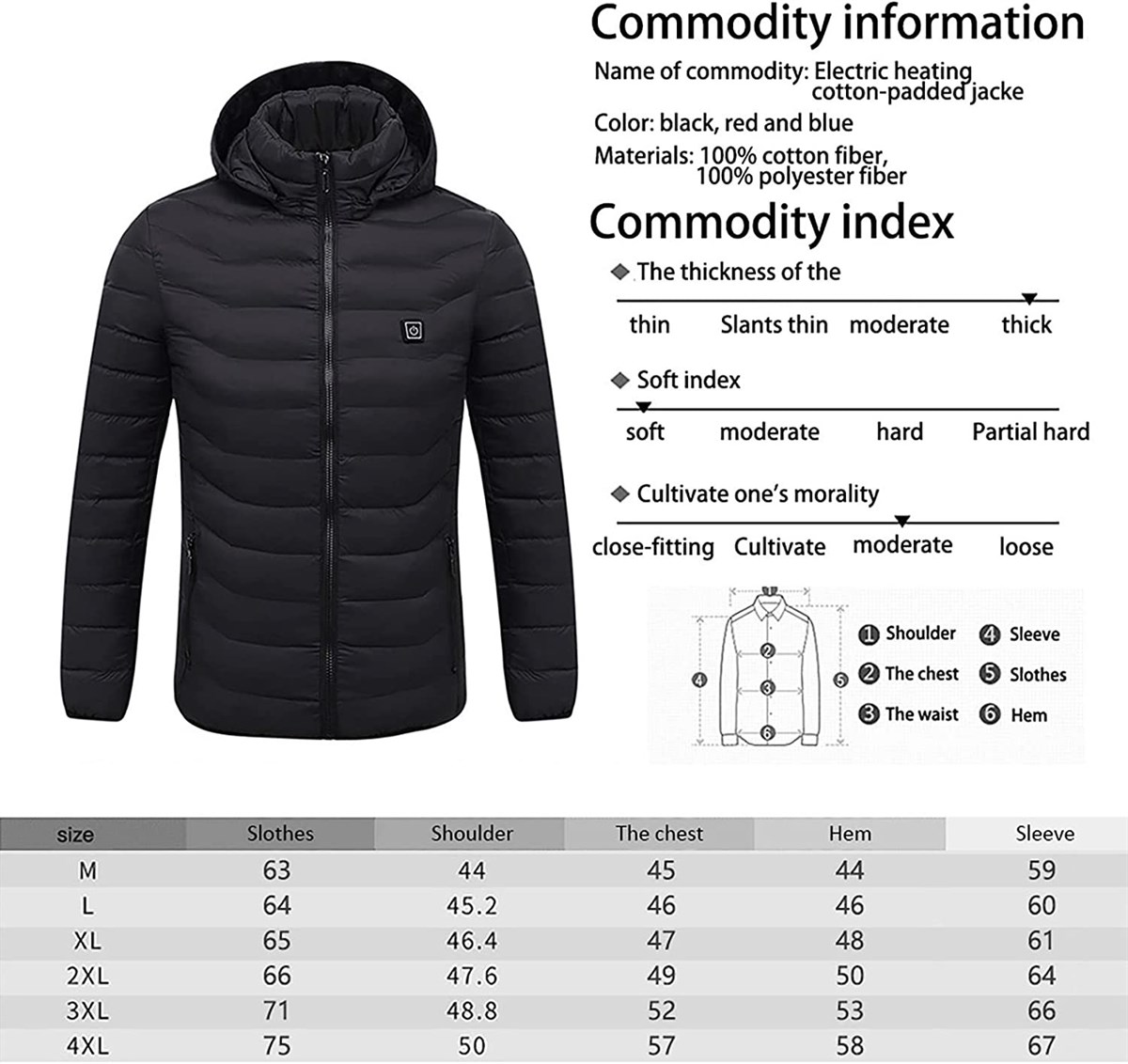 Tcherchi USB Isıtmalı Dolgulu Ayrılabilir Şapkalı Erkek Mont