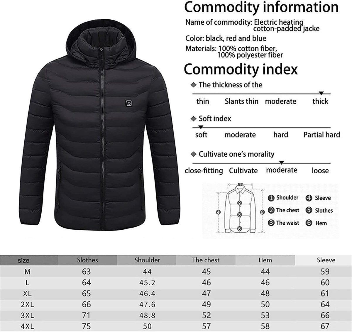 Tcherchi USB Isıtmalı Dolgulu Ayrılabilir Şapkalı Erkek Mont
