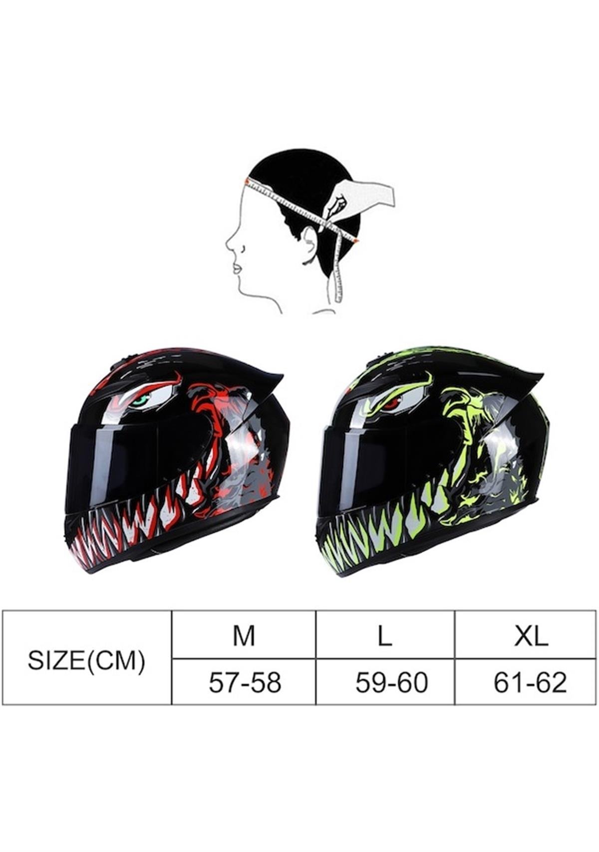 Tcherchi Yetişkin Tam Yüz Koruyucu Motosiklet Kaskı