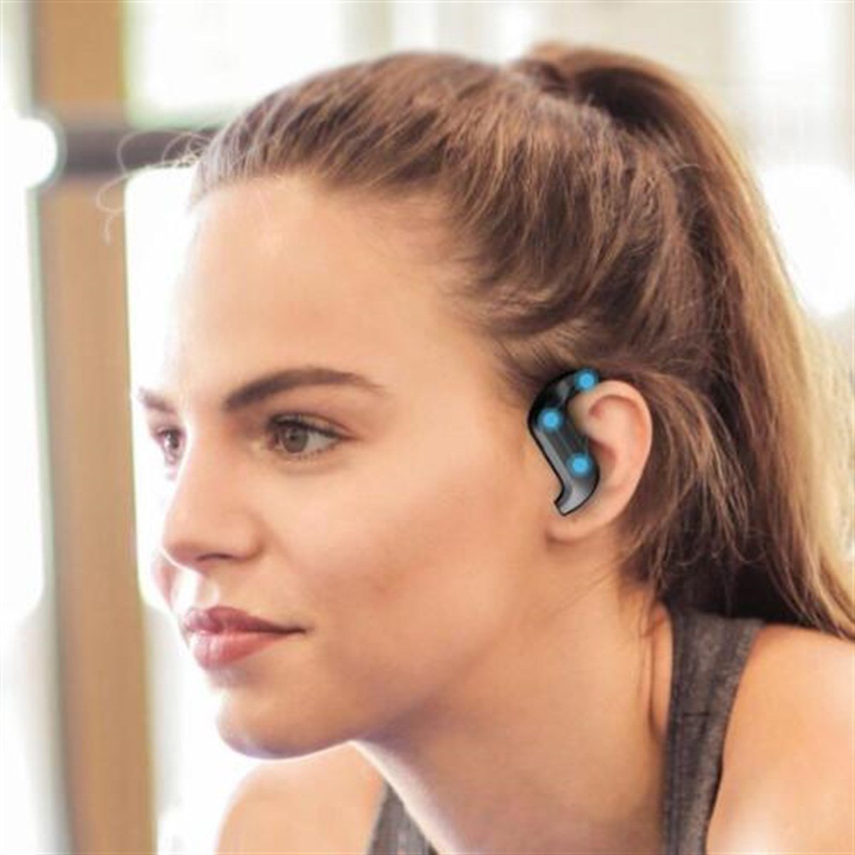 Tcherci lcd ekran güç şarj göstergeli su geçirmez kulakiçi bluetooth kulaklık