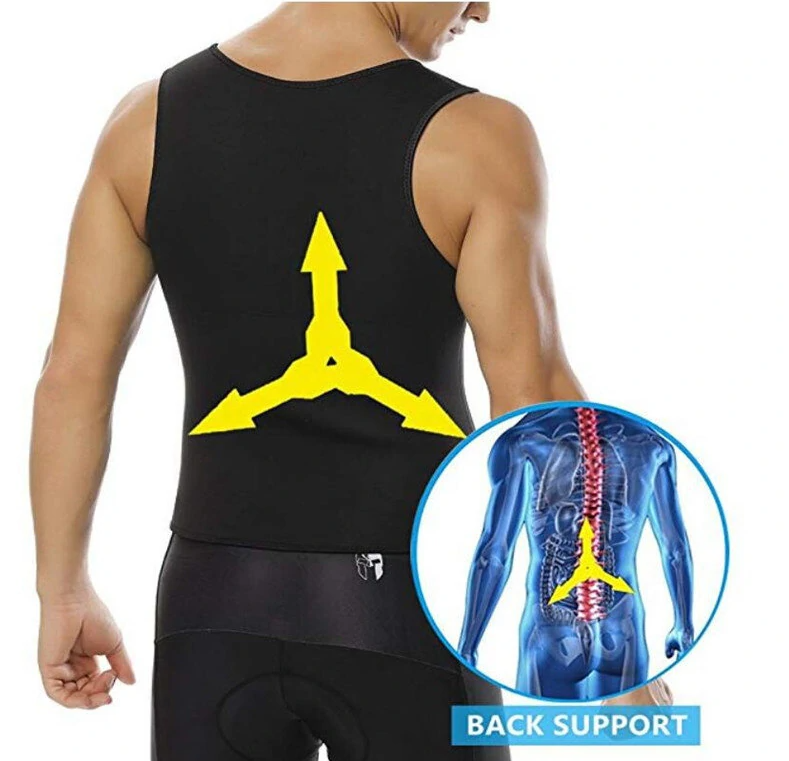 TENGOO Erkek Sauna Şekillendirici Yelek Thermo Sweat Shapewear Karın Kontrolü Zayıflama Tank Üstü Spor Fitness Egzersiz Fermuar Korse Gömlek Yağ Yakma için 