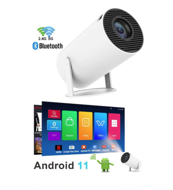 Torima HY-300 PRO Taşınabilir Sinema Projektörü Ev Sineması Wi-Fi Bluetooth Android 11 Akıllı Projeksiyon Cihazı