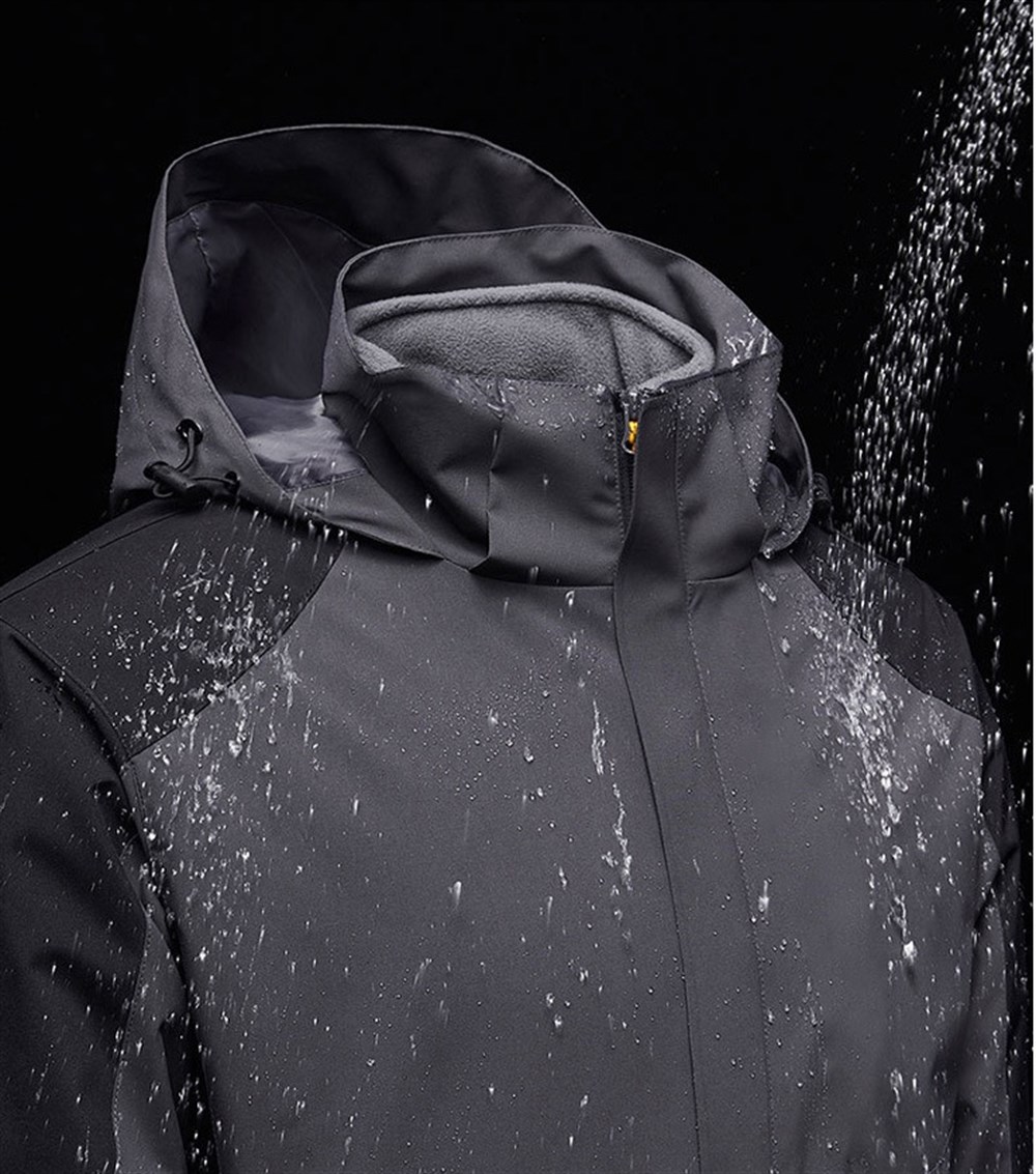 Unisex 3 Katmanlı İç Polar Ceket Outdoor Suya Dayanıklı Spor Sıcak Ceket + Kazak XL