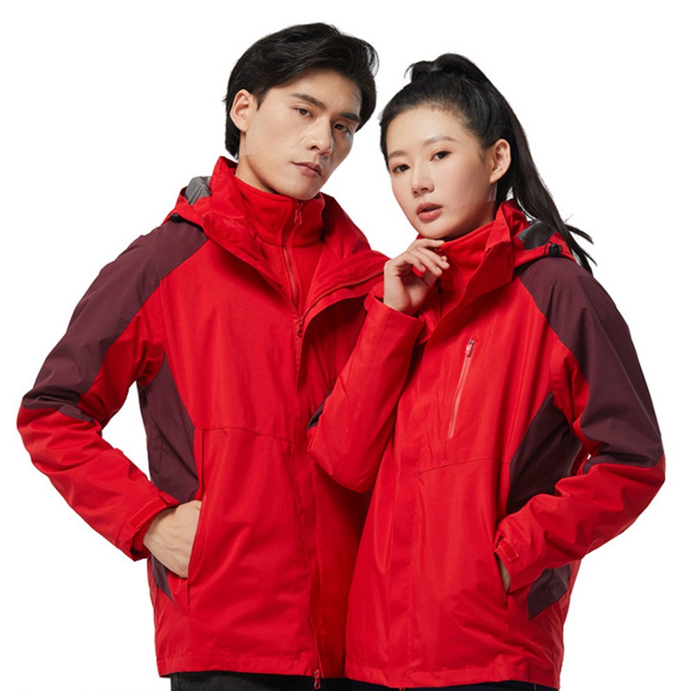 Unisex 3 Katmanlı İç Polar Ceket Outdoor Suya Dayanıklı Spor Sıcak Ceket + Kazak XL